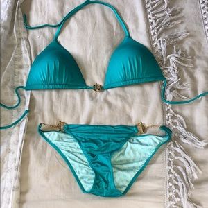 Green VS bathing suit